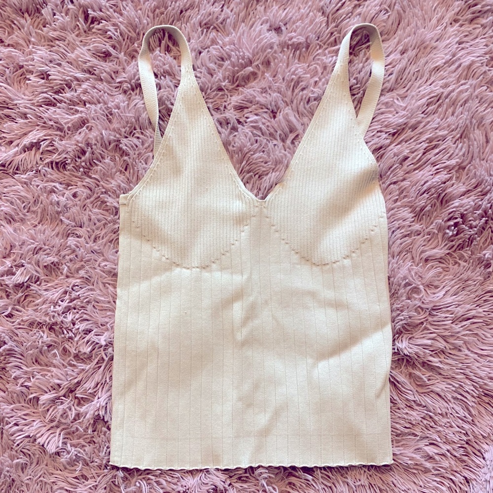 Minimal Beige Tank Zara NWOT